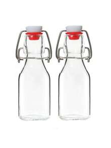 5/3/2/1pcs/2oz Glass Juice Bottle Set - Mini Glass Bottles With Shaker Lids, Suitable For Homemade Beverages, Extracts, Candies, Crafts And Party Decorations, Refillable, Travel Accessories - Clear - View 10