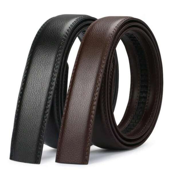 Ceintures automatiques pour hommes sans boucle 3,5 cm Ceinture de corps sans boucle Haute qualité Sangle en PU pour homme Jeans Ceinture large