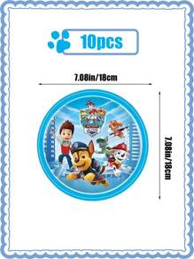 Paw Patrol The Paw Patrol Themed Party Tableware Set Is Now Available! It Contains 20 Custom Plates, 20 Exquisite Placemats And 10 Cute Paper Cups, Which Are Enough For 20 Young Team Members To Have A Lively Party! With The Iconic Paw Patrol Blue As The Main Color, The Visual Impact Is At Its Peak! Whether It's A Birthday Party,