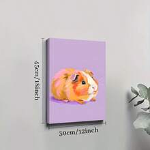 1pc Purple Guinea Pig Print Framed Wall Art - Canvas Prints Poster, Ready To Hang - Home Decor, Ideal For Home, Office Wall Decor, Family Gift, Living Room Bedroom Wall Decor - 酒紅色 - 查看 8