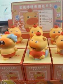 可爱水豚盲盒 - 超甜水豚露露创意表情符号收藏毛绒公仔，可爱卡通树脂小雕像装饰，居家/办公桌 & 生日/情人节派对收藏品