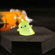 10pcs/20pcs Miniature Glow-In-The-Dark Halloween Decorative Cute Ghost, Demon, Pumpkin Resin Accessories, DIY Ornaments