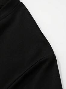 1 Pack Girls Casual Printed Crew Neck Short Sleeve T-Shirt Summer Student Youth Clothing - 黑色 - 查看 3