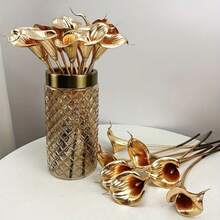 1 Flor de Cala Dorada de Alta Gama Simulada de Plástico - Nuevo Color | Gran Atmósfera, Excelente para Sala de Estar del Hogar | Dormitorio, Oficina y Accesorios de Fotografía de Bodas