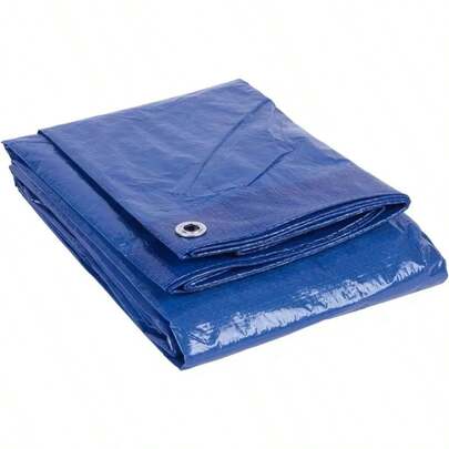 Blue Tarpaulin Sheet Heavy Duty Waterproof Tarp Cover - Weatherproof, UV Resistant, Outdoor Protection For Camping, Garden, Construction Reinforced Eyelets