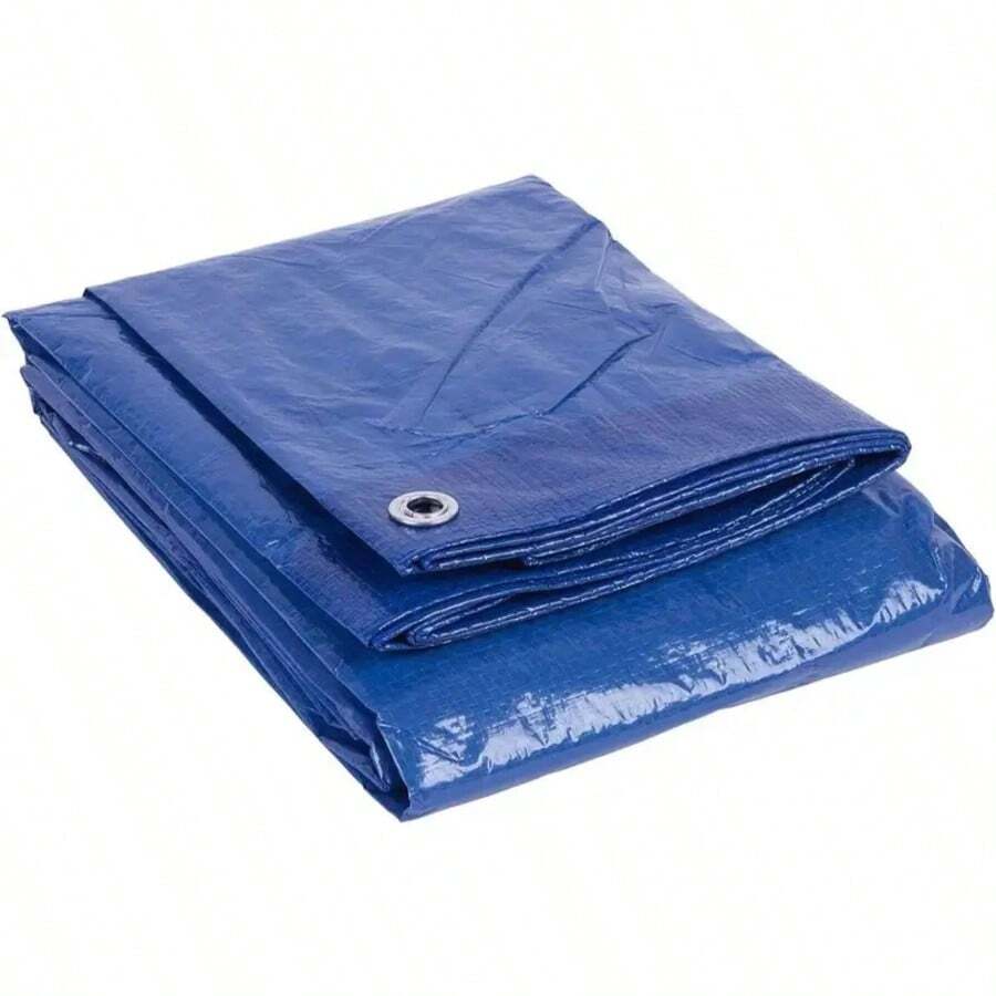 Blue Tarpaulin Sheet Heavy Duty Waterproof Tarp Cover - Weatherproof, UV Resistant, Outdoor Protection For Camping, Garden, Construction Reinforced Eyelets - Blue - View 1
