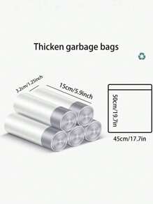 15/75/150 piezas Bolsas con cordón Trash, adecuadas para cocina pequeña, baño, dormitorio, extra resistentes, bolsas de basura sin olor, Disposable Bag Bolsa, forros de latas, artículos de limpieza, uso comercial, aptas para la cocina, sala de estar, cuarto de baño y oficina