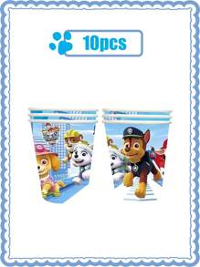 Paw Patrol The Paw Patrol Themed Party Tableware Set Is Now Available! It Contains 20 Custom Plates, 20 Exquisite Placemats And 10 Cute Paper Cups, Which Are Enough For 20 Young Team Members To Have A Lively Party! With The Iconic Paw Patrol Blue As The Main Color, The Visual Impact Is At Its Peak! Whether It's A Birthday Party,