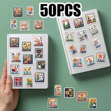 50pcs Cartoon Pattern Stickers Self Adhesive Non-Repeatable For Laptop Organiser Desktop Computer Guitar Skateboard Helmet Decorative Stickers Cute Graffiti Wind Perfect For Party Supplies