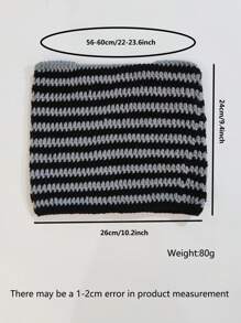 1pc Handcrafted Striped Knit Hat With Cat Ear Design For Women, Korean Y2k Style Streetwear Beanie Cute Winter Fall