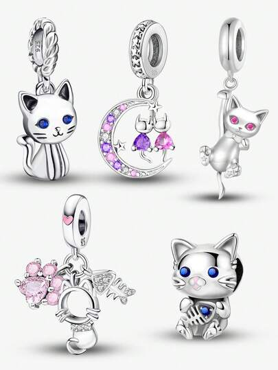 1 Pieza Encantadora y de Moda Decoración de Cuentas con Huellas de Mascotas Apta para Pulseras y Brazaletes de Mujer, Manualidades de Joyería DIY y Complemento Diario de Vestimenta para Niñas