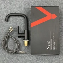 1 zestaw obrotowych o 360 stopni kranów do wody, bateria umywalkowa do łazienki, stal nierdzewna, wysokość 23 cm/9,06 cala, montaż na blacie z jednym otworem, matowa czerń, do umywalek nablatowych, w zestawie akcesoria montażowe