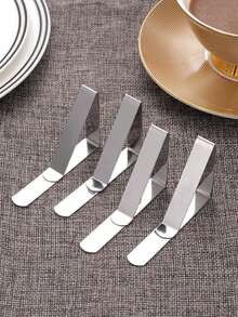 6pcs/12pcs Durable Stainless Steel Tablecloth Clips, Essentials For Festivals, Parties, Eid Al-Adha - Silver - View 1