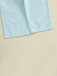 Kids Boys Halloween Outfits Pumpkin Smiling Face Print Sweatshirts And Long Pants 2Pcs Clothes Set - 藍色 - 查看 6