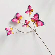 5 cành cây khô nhân tạo có hình bướm, dùng trang trí cửa sổ và sân vườn, hình bướm 3D sống động như thật. - Nhiều màu - Xem 24