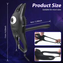 1 pieza Anillo vibratorio para el pene - Anillo vibrador peneano de 2 en 1 con 10 niveles de vibración, juguete sexual de silicona para adultos, juguete sexual para parejas