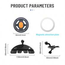Suport magnetic pentru telefon cu slot CD auto, aspirație super puternică, poate fi acționată cu o singură mână, instalat ferm pe slotul CD multimedia auto, stabil și nu va cădea, compatibil cu iPhone, telefon Android, cadou pentru ziua de naștere, familie, prieteni, accesorii auto, suport telefon auto - Negru - Vizualizare 6