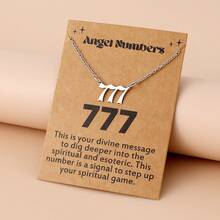1 Women's Angel Digital Necklace Number 000-999 Gold Stainless Steel Digital Pendant Necklace - Silver - View 1