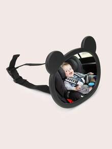 1pc Cute Bear Baby Car Seat Rear View Mirror, Seat Observation Mirror, Baby In-Car Rearview Mirror - Black - View 8