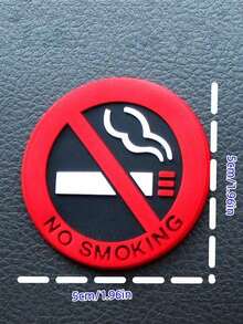 禁止吸烟圆形红色标志汽车贴纸，出租车、窗户、门和汽车内饰禁止吸烟提醒贴花，汽车配件，汽车用品，汽车装饰 - 彩色 - 查看 6
