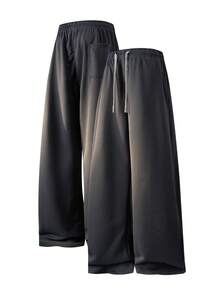 Blueplus Women's Simple And Fashionable Solid Color Straight Leg Sports Pants, Breathable And Comfortable Soft Cropped Pants, 1pc Outdoor Casual Lace Up Women's Sports Pants - 深灰色 - 查看 2