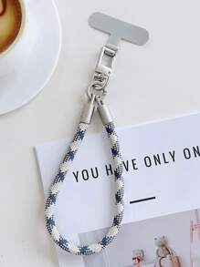 1 件彩色手工手机挂绳，创意涤纶腕带手机挂饰