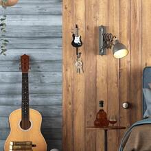 Guitar Shaped Coat Hanr H And Amp Plugin Key Chain For Amplifier Hanr And Holder Rack Or Single Decoration Great Holiday Gift For Music Lovers - 黑色 - 查看 5