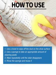 Multi-Purpose Cleaning Paste, White Shoe Cleaning Paste With Sponge, Solid Cleaning Paste Suitable For Shoes, Clothes, Sofa