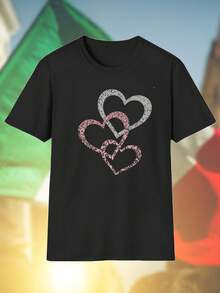 Maglietta Uomo Three Overlapping Hand Drawn Hearts Design Moda Casual Urban Style  Regalo Originale Comoda Offerta Limitata Nuovo Arrivo
