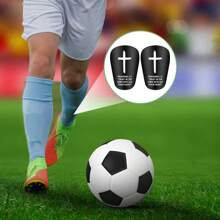 1 Pair Mini Master Cross Design Football Shin Guards, Adult Clip-On Leg Protector - Thick & Durable Mini Soccer Shin Pads, Suitable For All Seasons