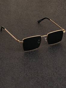 1pc Unique Twisted Leg Fashion Oval Fashion Glasses Set, Stylish Back To School Preppy Look - Multicolor - View 9