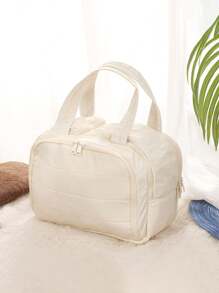 حقيبة منظم مستحضرات التجميل قطعة واحدة، حقيبة أدوات التجميل محمولة باليد، حقيبة سفر متعددة الوظائف، سعة كبيرة، تصميم مقسم، مقاوم للماء، مناسبة لمستحضرات العناية بالبشرة والمكياج والفرش والمستلزمات الصحية، حقيبة سفر للمدرسة والعطلات والعودة إلى المدرسة، حقيبة مكياج وحقيبة سفر للنساء