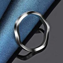 S925 Sterling Silver Plated Asymmetrical Wave Ring For Women, Minimalism Couple Accessories, Hypoallergenic, For Daily & Wedding Occasions, Valentine's Day Gift Jewelry - Silver - View 5
