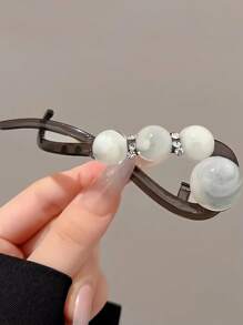 1 pezzo Fermaglio per capelli da donna con perle finte e strass, accessorio per capelli elegante e versatile per raccolti e chignon, fermaglio di moda per uso quotidiano, extension per chignon, accessorio per capelli, forcine per acconciature, accessori per capelli, articoli scolastici