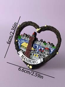 1pc Creative 3D City Tourism Souvenir Fridge Magnet, Handmade European German Refrigerator Magnets, Decorative Personalized Ins-Style Sticker - Multicolor - View 22