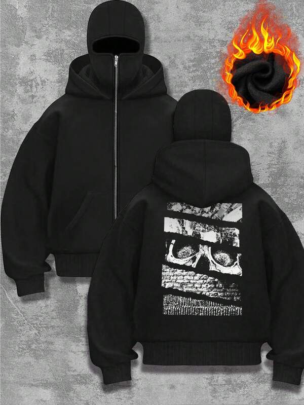 Sweat-shirt à capuche double imprimé crâne style gothique cool de rue , pour femmes, décontracté. Vêtements d'hiver pour femmes, vêtements d'automne pour femmes, élégantes, hauts, streetwear pour femmes, automne pour femmes, rentrée scolaire, soirée pour femmes, style Y2K pour femmes, hauts pour sortir, hiver pour femmes, campagne pour femmes, soirée pour femmes