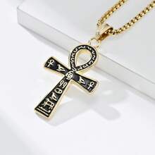 1 Piece Of Stainless Steel Ancient Egyptian Style Symbol Cross Necklace Pendant, Suitable For Men/Women, Gift For Holidays And Birthdays