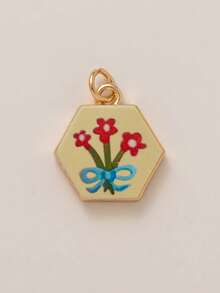 1 件夏季时尚 INS 可爱简约蝴蝶花朵月亮 DIY 吊坠，镀 18K 金，不易氧化，适合老婆妈妈自由搭配。