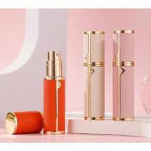 Ml Premium Perfume Atomizer - Refillable Travel Spray Bottle Set With Leather Case, Leakproof Mini Cologne & Essential Oil Dispenser For Women Men Teens, Luxury Portable Fragrance Bottle For Purse Gym Office Travel - 粉色 - 查看 2