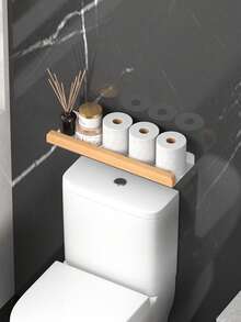 Wall Storage Stand For Bathroom, 1 Piece, Hanging Rack Without Tip For Bathroom, Spacious Bathroom Tray, Shampoo And Shower Gel Holder Organizer, Bathroom Organizers And Storage - Multicolor - View 3