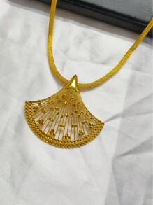 1 Set goldfarbener modischer Schmuck für Frauen, enthält 1 Halskette, 1 Paar Ohrringe, 1 Ring, 1 Armband, geeignet als Hochzeits-, Braut-, Party-, Muttertags- oder Abschlussgeschenk für Mutter, Freundin