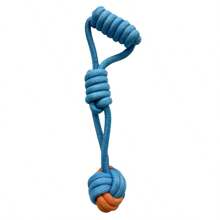 Juego de juguetes para perros medianos y grandes, cuerda de cáñamo, nudo trenzado, juguete para la dentición de cachorros, juguete de descompresión de algodón y lino para perros, juguete de cuerda de algodón para limpiar la dentición de perros. - Azul - Ver 5