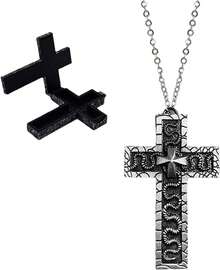 Squids Necklace Game - Unique Cross-Shaped Pendant With Secret Compartment, Antique 3D Printed Charm, Handmade Fashion Jewelry For Fans - 1 - 查看 3