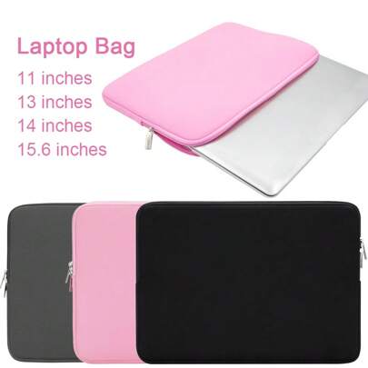 Applicable To Laptop Bag 11,13,14,15,15.6 Inch Laptop Case Soft Computer Bag Office Pink Black Grey Travel Bag Breathable Earthquake Resistant ,Back To School Season