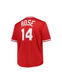 Men's Baseball Jersey 14 Red Button-Down Embroidered Sports T-Shirt Gym Clothes Men Basic T Shirt - 紅色 - 查看 3