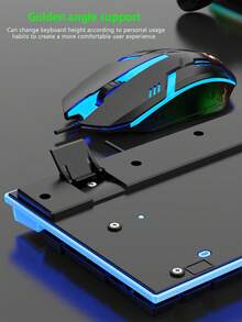 AKKHOO Colorful, Dazzling Illuminated Gaming Keyboard And Mouse Set. Wired Keyboard And Mouse Set, Compatible With Desktop Computers And Laptops. Suitable For Both Gaming And Office Use. - View 9