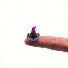 10 件万圣节派对礼物，万圣节微型女巫帽小雕像迷你树脂女巫帽饰品适用于万圣节派对仙女花园配件分层托盘装饰 DIY 工艺品（多色），款式随机 - 彩色 - 查看 6