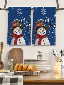 2 buc prosoape de mână super moi din seria Crăciun, poliester ultra moale, lavetă țesută pentru spălat vase, spălare manuală, decor modern cu stil rustic, cadou pentru vecini, produse de curățenie, prosoape de mână pentru decor de bucătărie