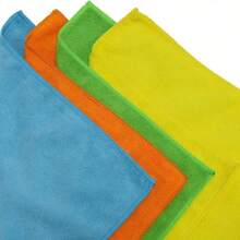 6 pièces/Paquet de super chiffons de nettoyage en microfibre, épaisses serviettes de cuisine, chiffons multi-usages pour la maison, la table, le nettoyage de la voiture, couleurs aléatoires