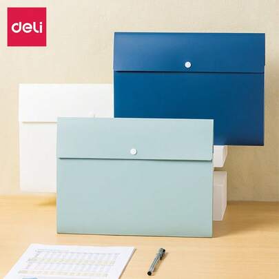  Deli Sac de fichier accordéon A4-8P, 3 couleurs, compatible avec étiquette d'index, parfait pour le bureau et l'école, pour les fournitures scolaires, rentrée des classes